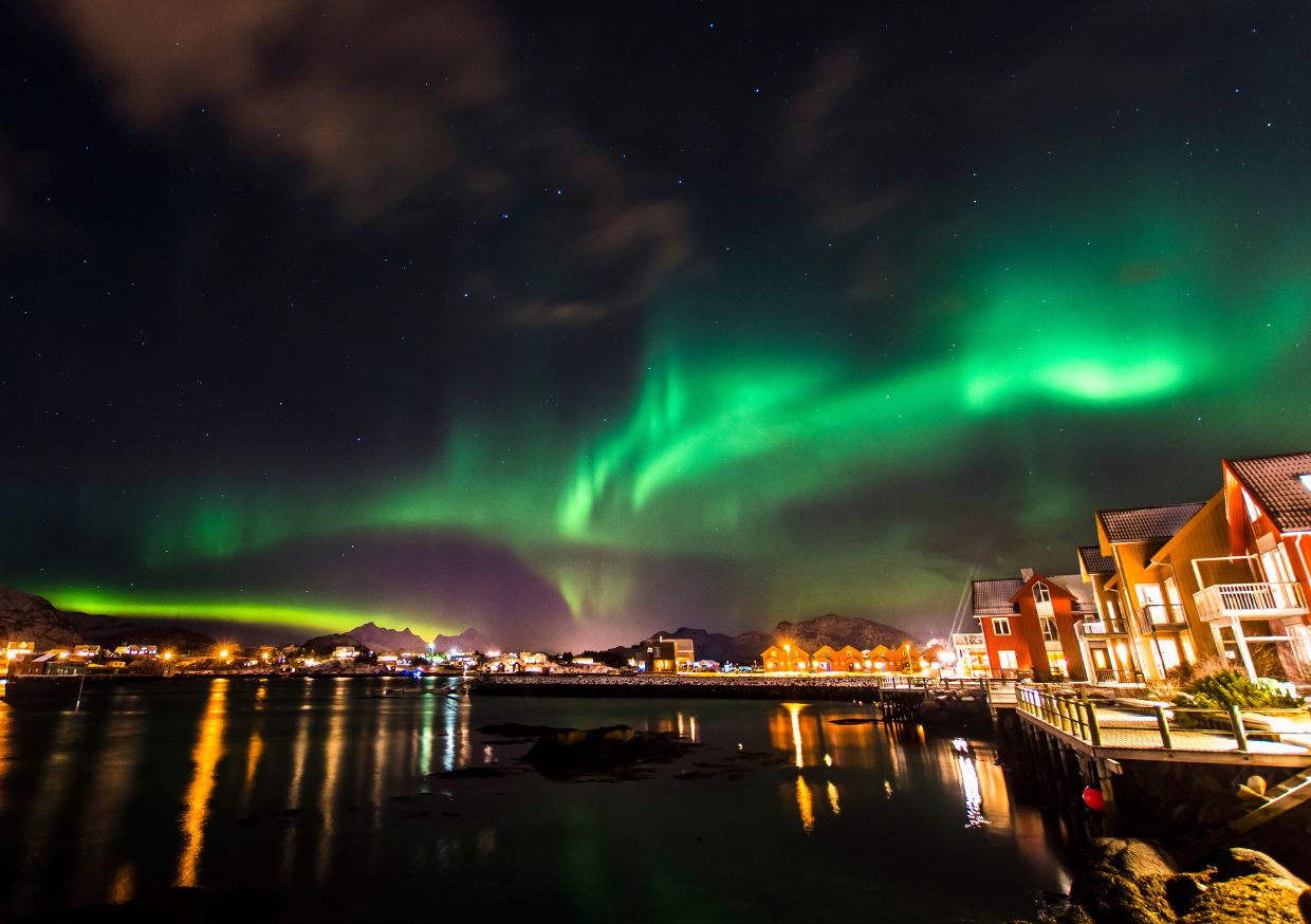 Auroras en Tromso. Puente de diciembre