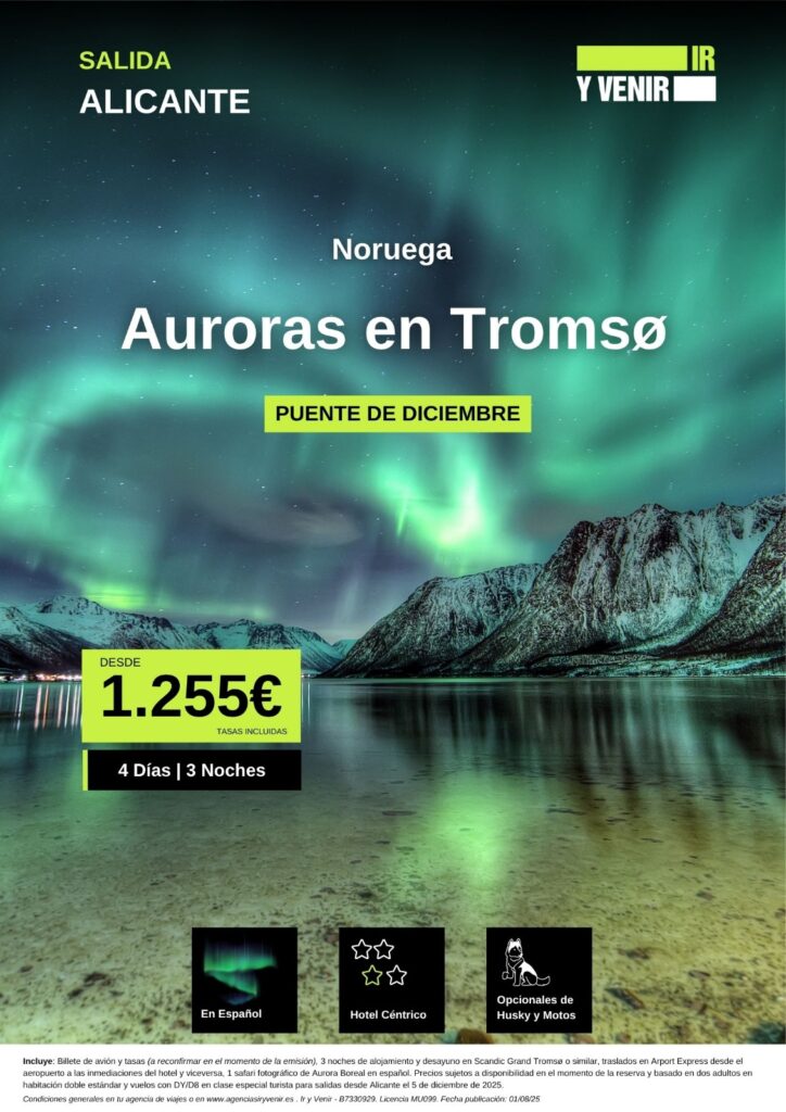 Auroras boreales en Tromso. Noruega